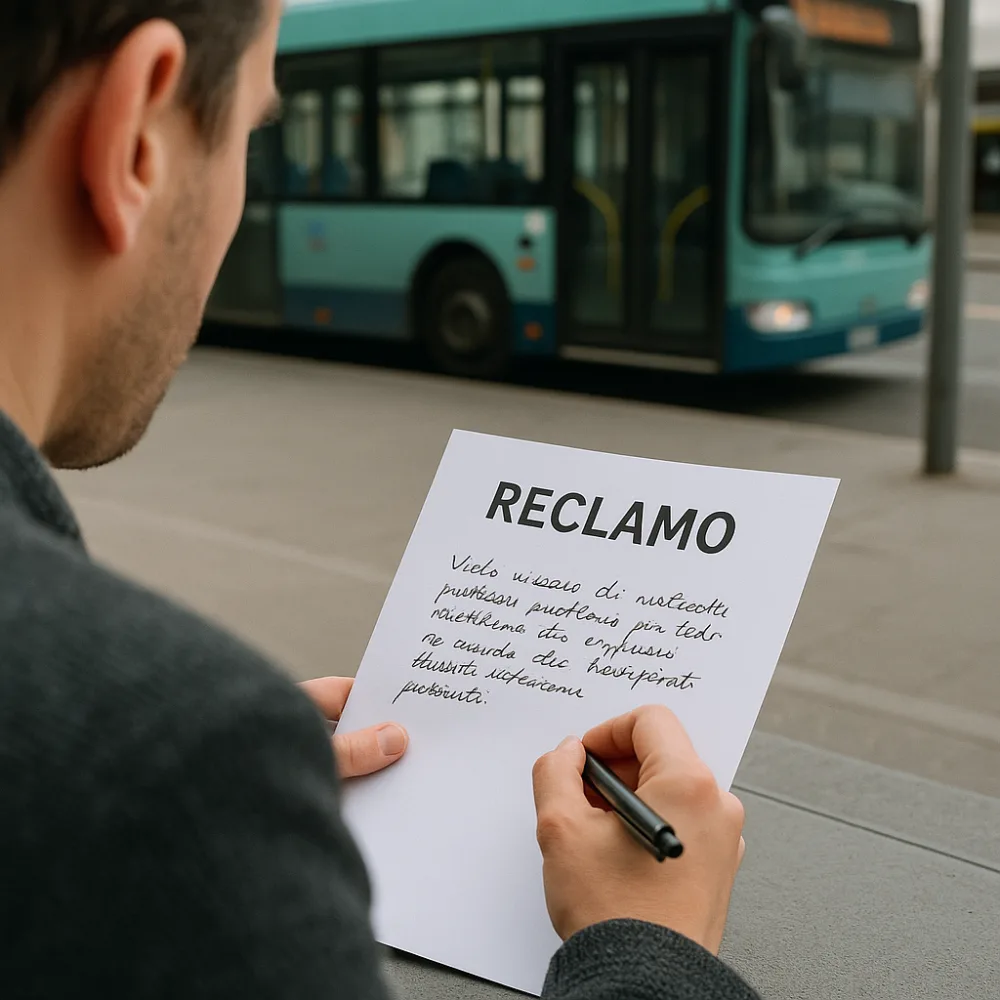 Immagine che illustra un reclamo nei trasporti pubblici